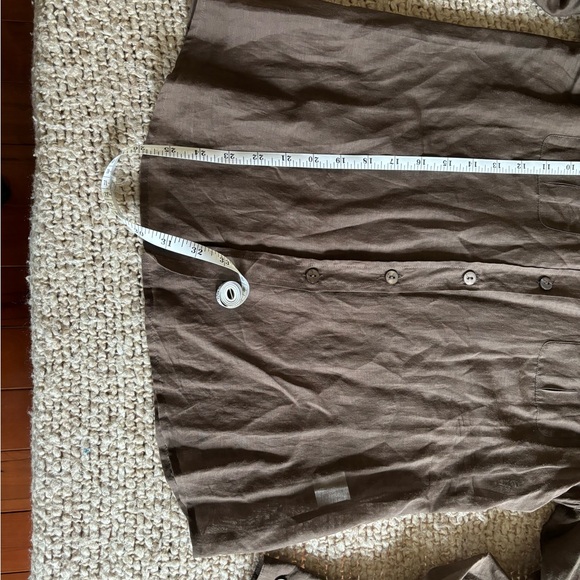 Beautiful Y2K Chocolate Brown | Sheer Button Down | Lapel Collar | Size EU 40 - Picture 9 of 11